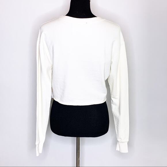 ModCloth cream off white cropped long sleeve sweatshirt Extra Small XS NWT - Picture 13 of 13
